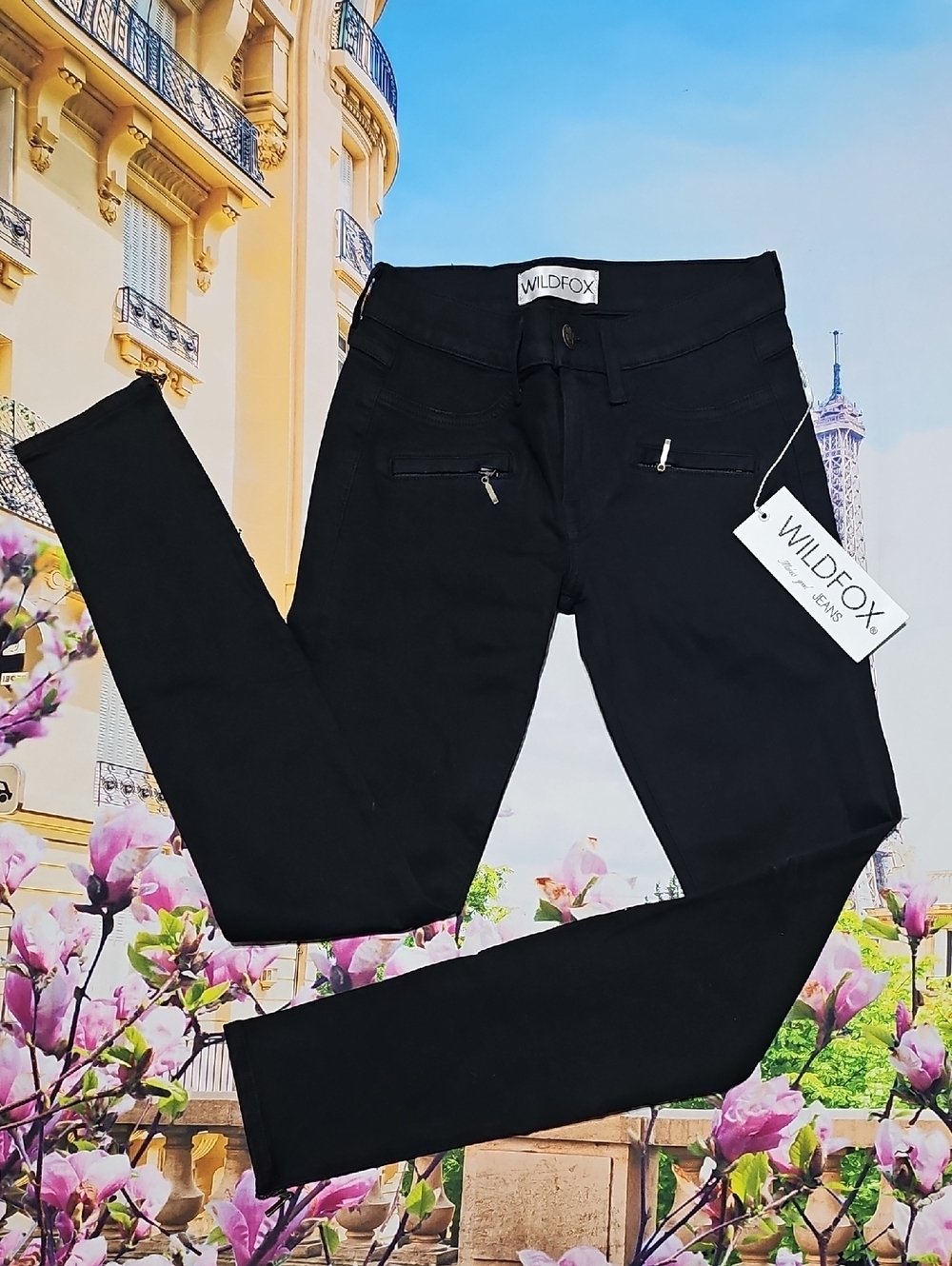 Wildfox Black Skinny Jeans Janelle Zippered Ankle Size 25‎ NWT